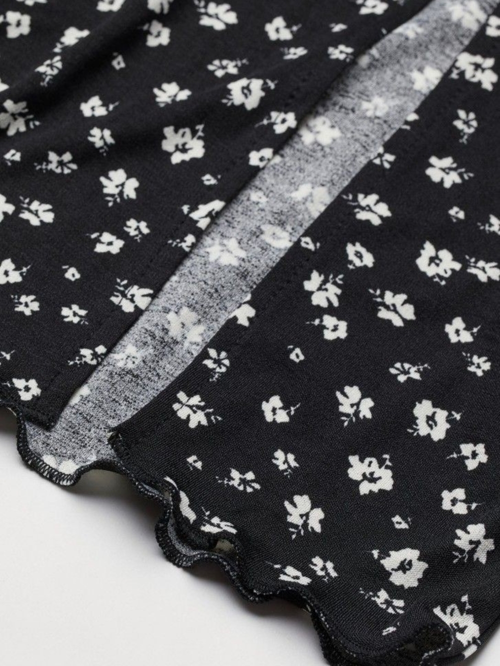 Black Floral Midi Skirt - Women's